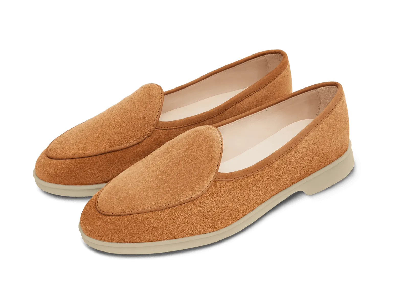 Stride Loafers in Casaque Glove Suede Natural Sole