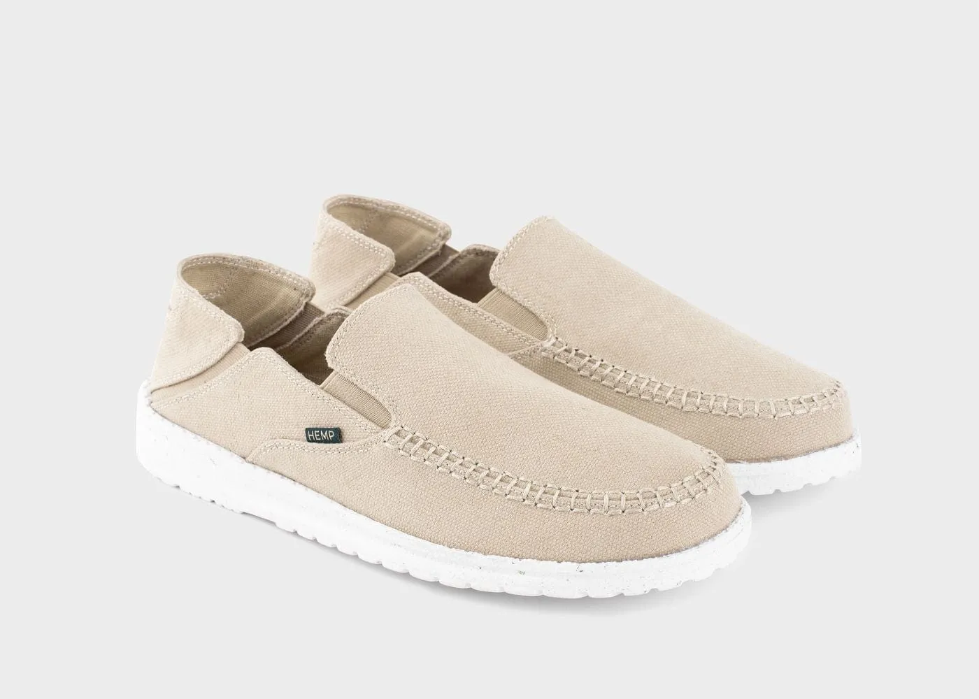 SunSlide Men's Hemp Slip-On Sneakers | Beige