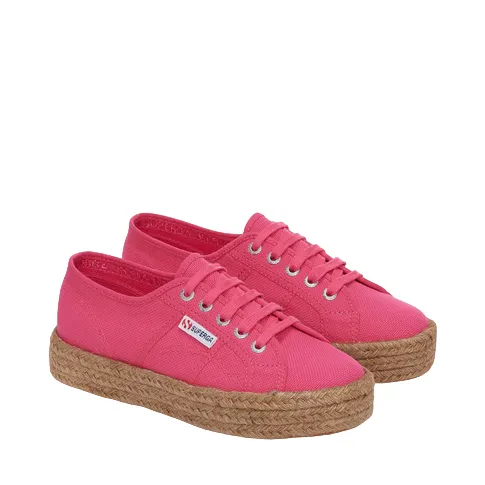 Superga scarpa sneakers da donna in tela con 2730 S00CF20 528 fucsia rosa