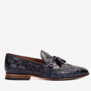 The Istanbul Navy Blue Leather Tassel Loafer Men Shoe