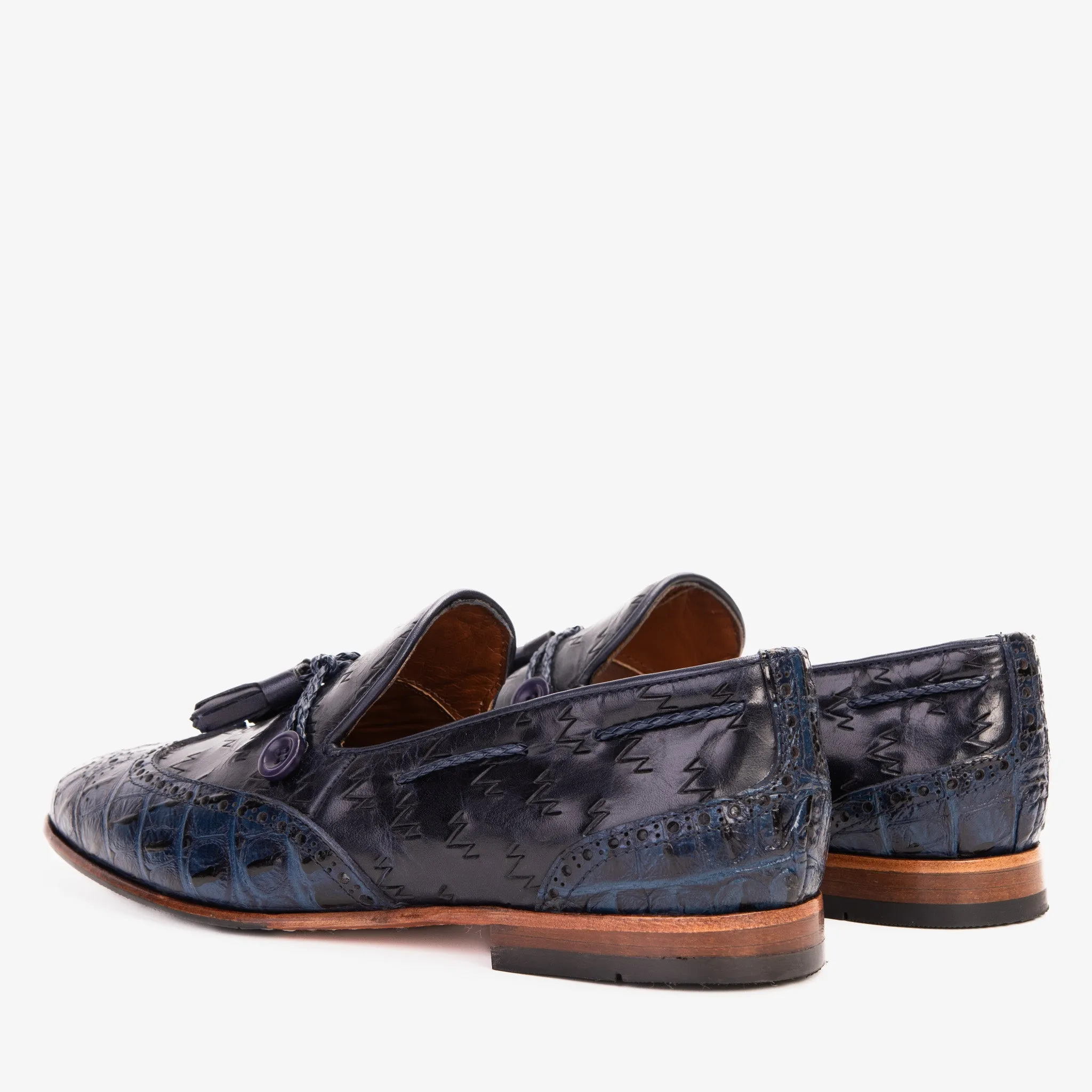 The Istanbul Navy Blue Leather Tassel Loafer Men Shoe