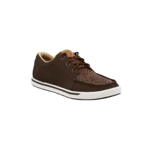 Twisted X Women's Dark Brown Tooled Leather Women's Kicks Shoes