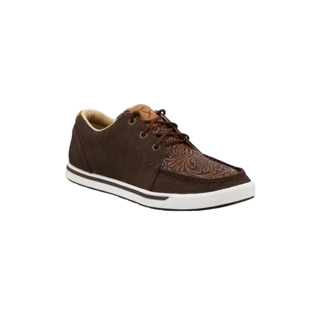 Twisted X Women's Dark Brown Tooled Leather Women's Kicks Shoes