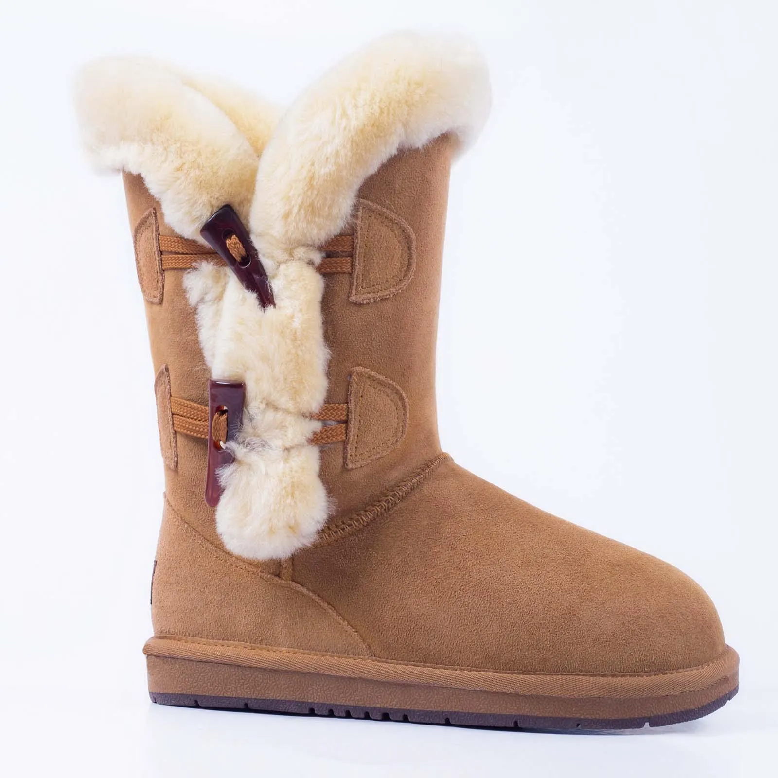 UGG Classic 2 Buttons Shark Boots Premium Australian Sheepskin Snow Boots