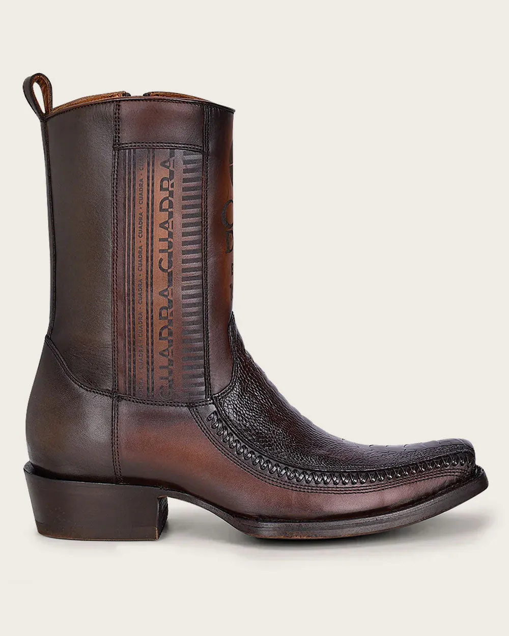 Urban brown ostrich leg boot