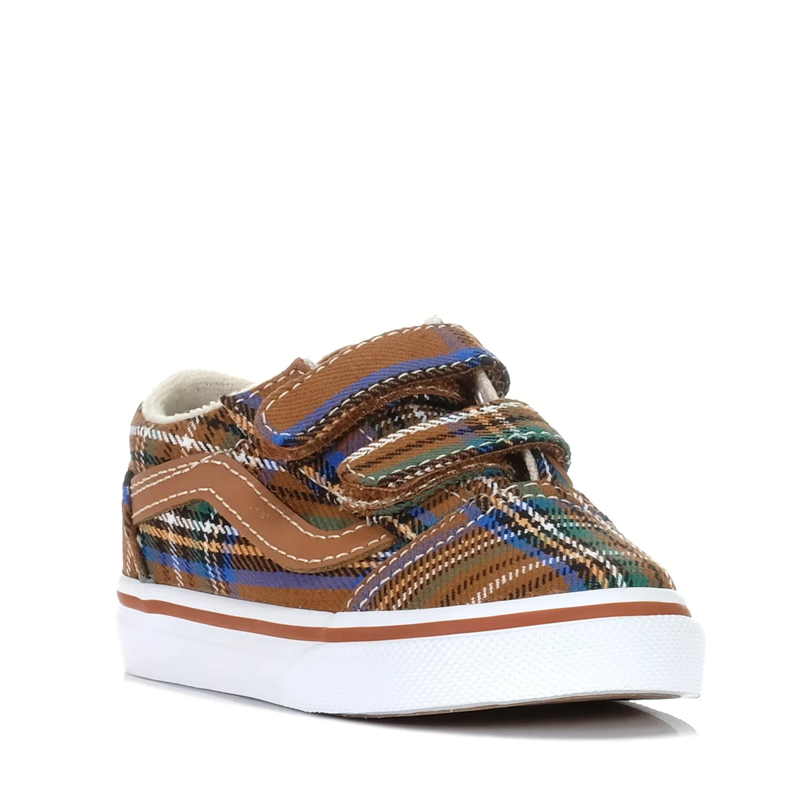 Vans Old Skool V Plaid Brown/Blue