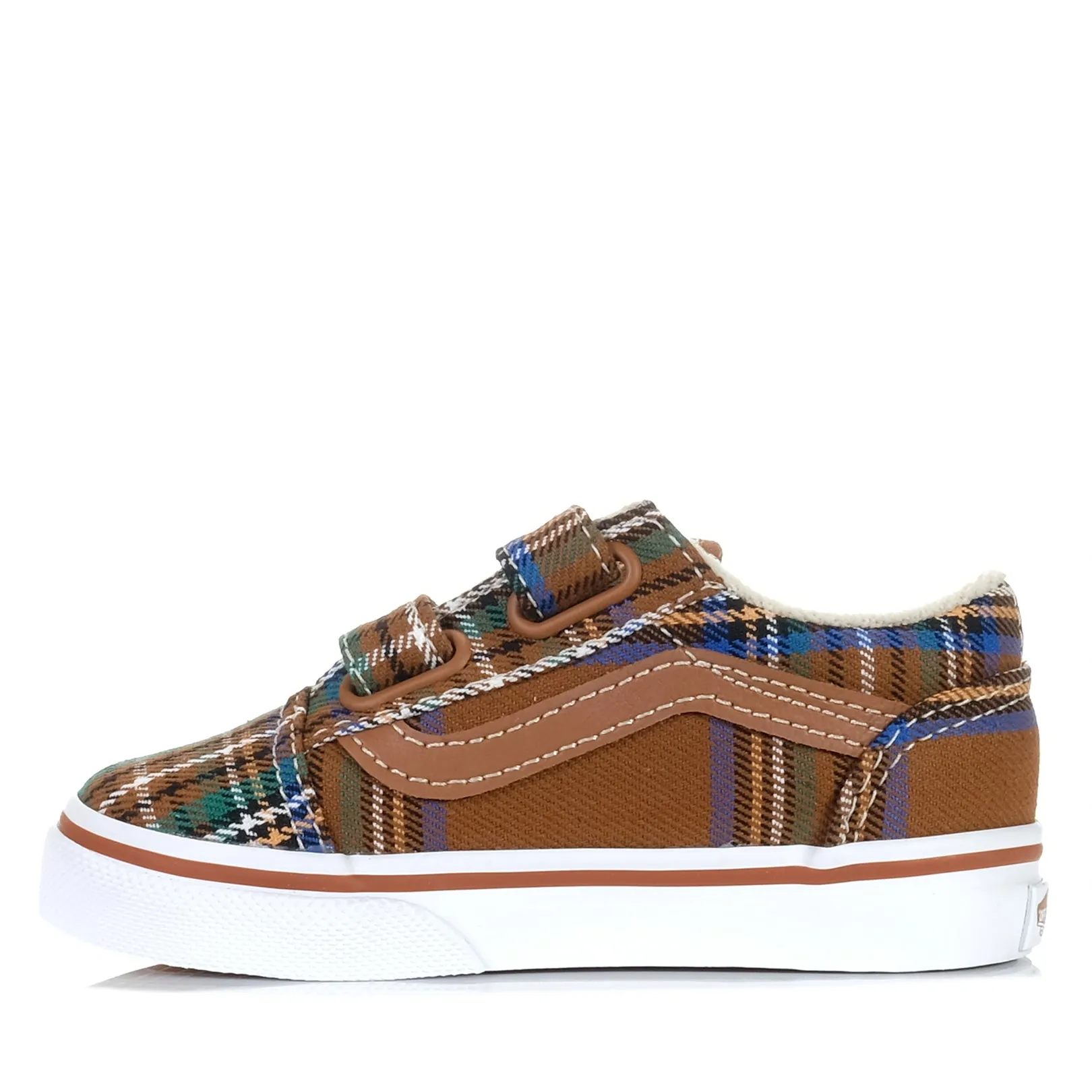 Vans Old Skool V Plaid Brown/Blue