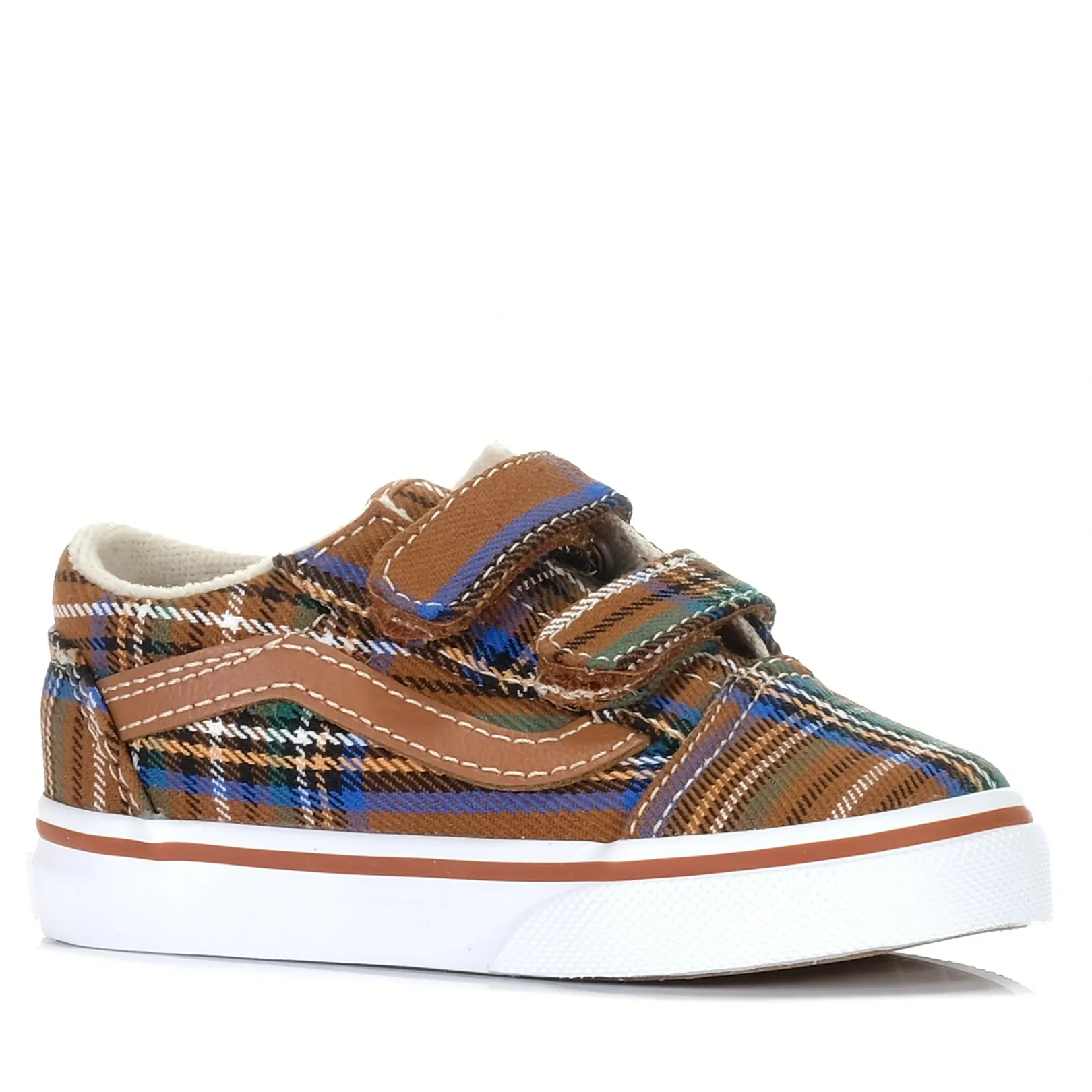 Vans Old Skool V Plaid Brown/Blue