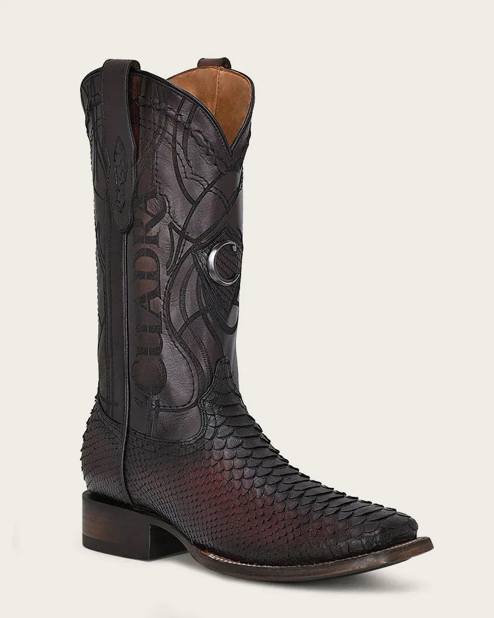 Western mahogany exotic boot