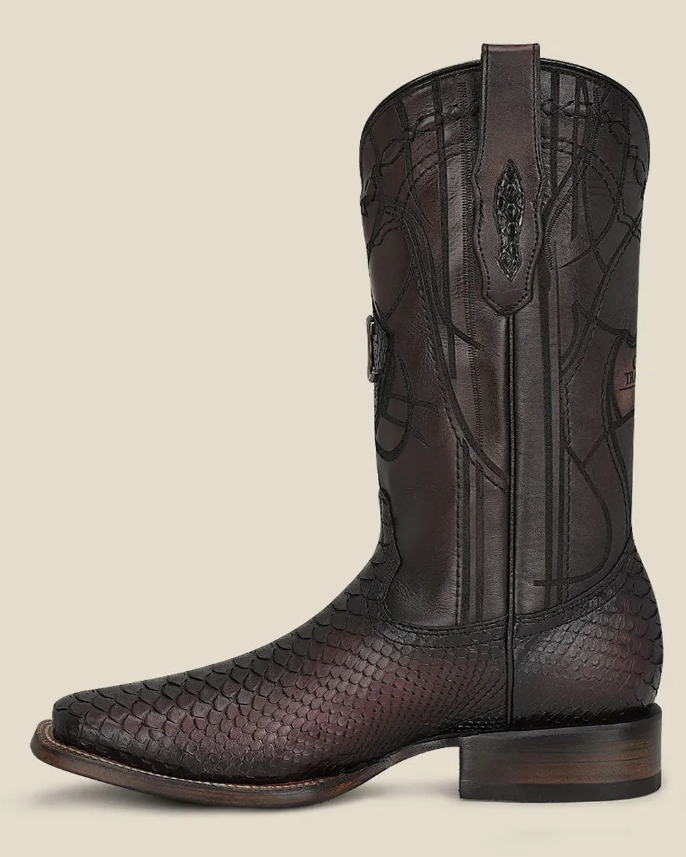 Western mahogany exotic boot